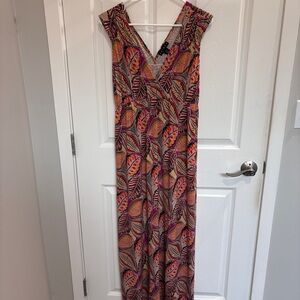 TRIBAL leaf printed dress